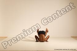 Underwear Gymnastic poses Man Black Athletic Black Dancing Dreadlocks Dynamic poses Academic